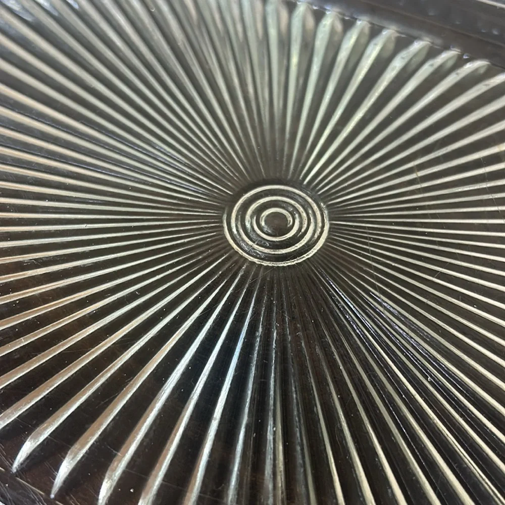 Vintage 1950s Heavy Thick Pressed Glass Vanity Tray
